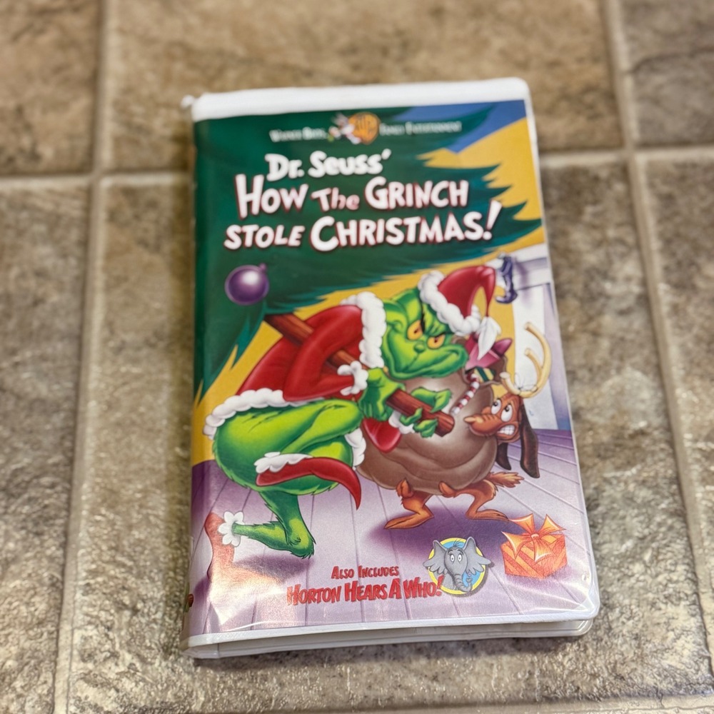 Dr. Seuss How the Grinch Stole Christmas VHS Horton Hears a Who Warner Bros 1999
